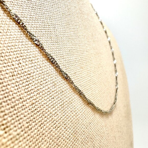 VTG 18k Gold Plated Twist Curb Link Chain Necklace Size 18" Adjustable Length - Picture 7 of 13